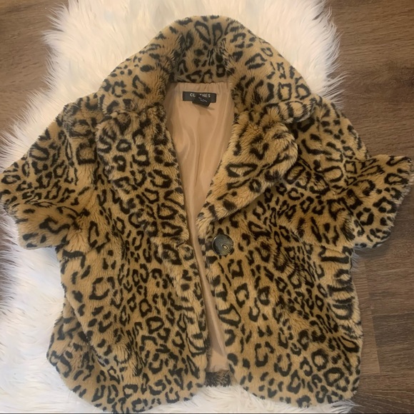 Y2K Furry Short Sleeve Cheetah Print Jacket - Picture 5 of 10